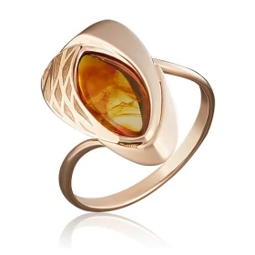 Кольцо из золота с янтарем