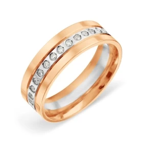 Обручальное кольцо из золота с фианитами 