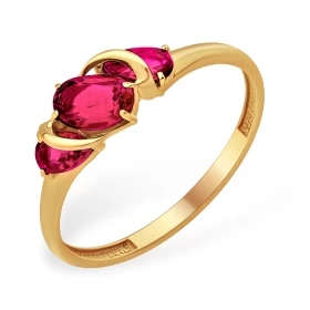 Кольцо из золота с рубинами