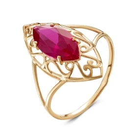 Кольцо из золота с рубиновым корундом