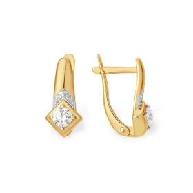 Серьги из золота  со Swarovski Zirconia и фианитами