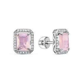 Серьги из серебра с фианитами