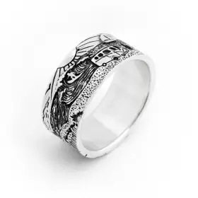 Кольцо из серебра с чернением 