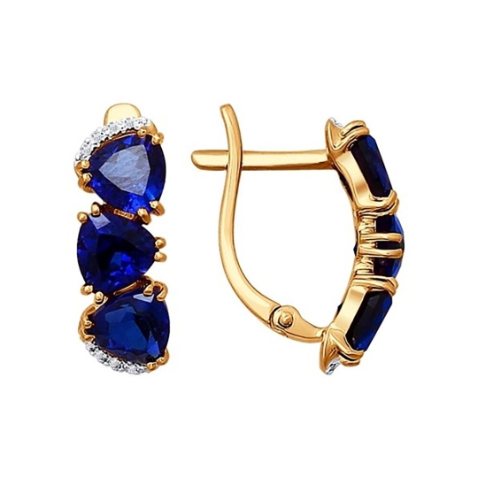 Серьги-трансформеры из золота с бриллиантами и сапфирами Серьги-трансформеры из золота с бриллиантами и сапфирами