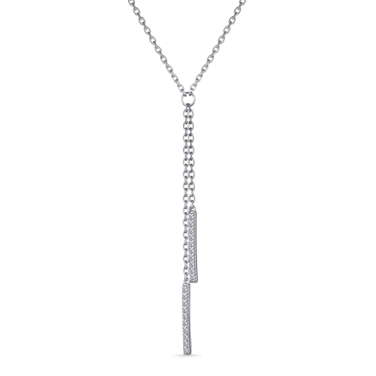 Колье из серебра «Влюбленные» с чёрной эмалью Колье из серебра «Влюбленные» с чёрной эмалью