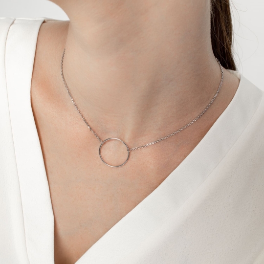 Колье из серебра «Влюбленные» с чёрной эмалью Колье из серебра «Влюбленные» с чёрной эмалью